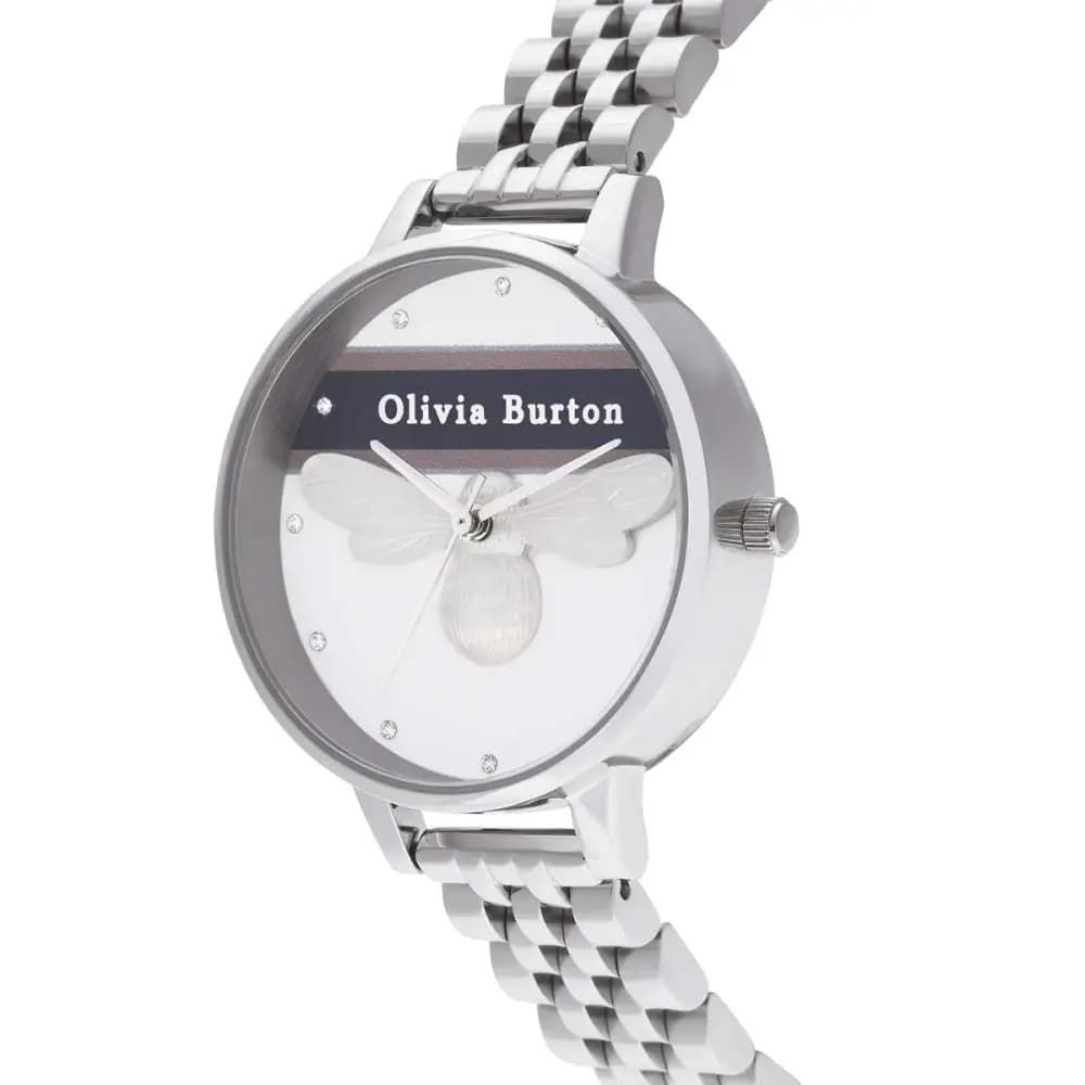 Ασημένιο ρολόι από χάλυβα Olivia Burton