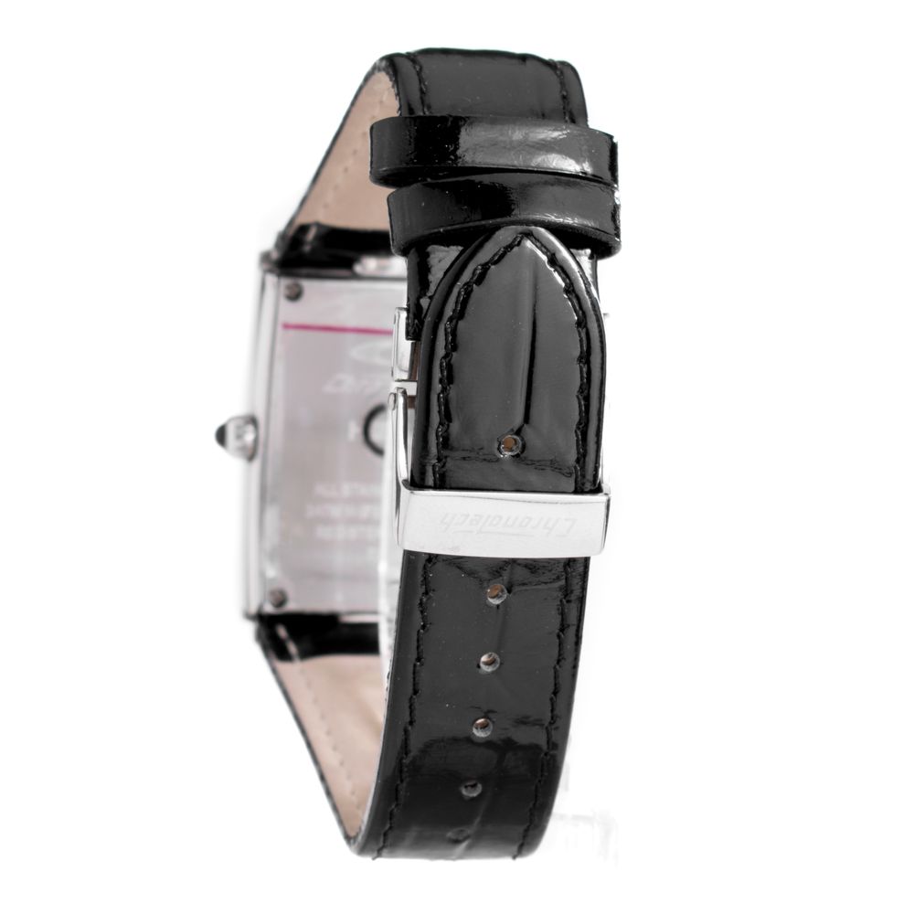Μαύρο δερμάτινο ρολόι Chronotech