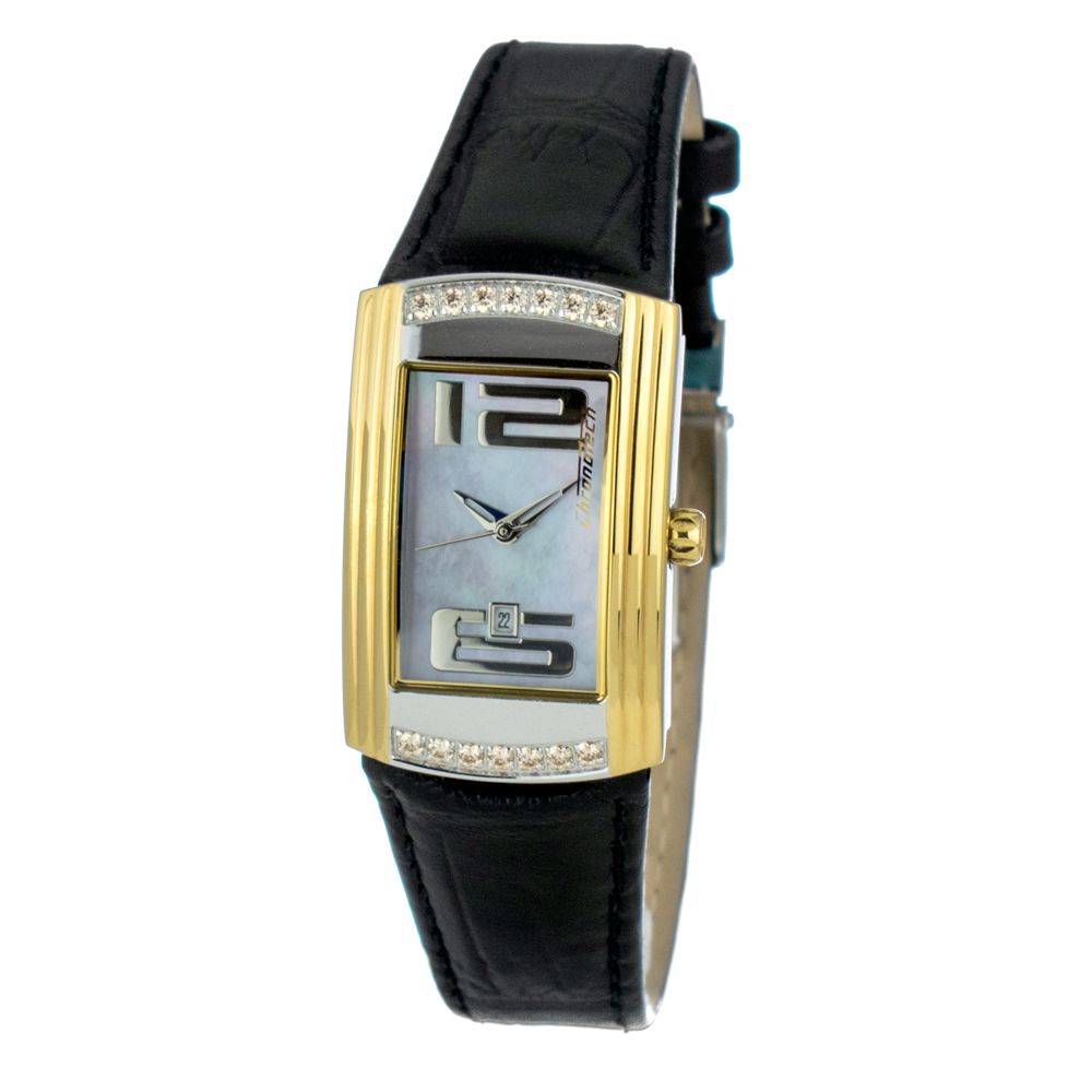 Μαύρο δερμάτινο ρολόι Chronotech