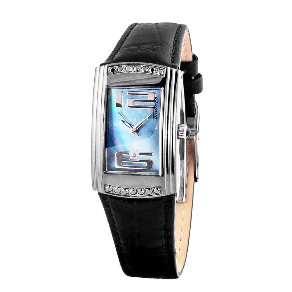 Μαύρο δερμάτινο ρολόι Chronotech