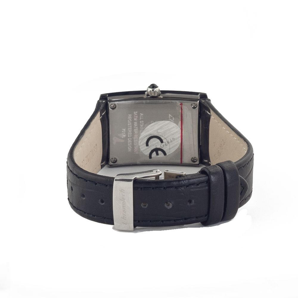 Μαύρο δερμάτινο ρολόι Chronotech