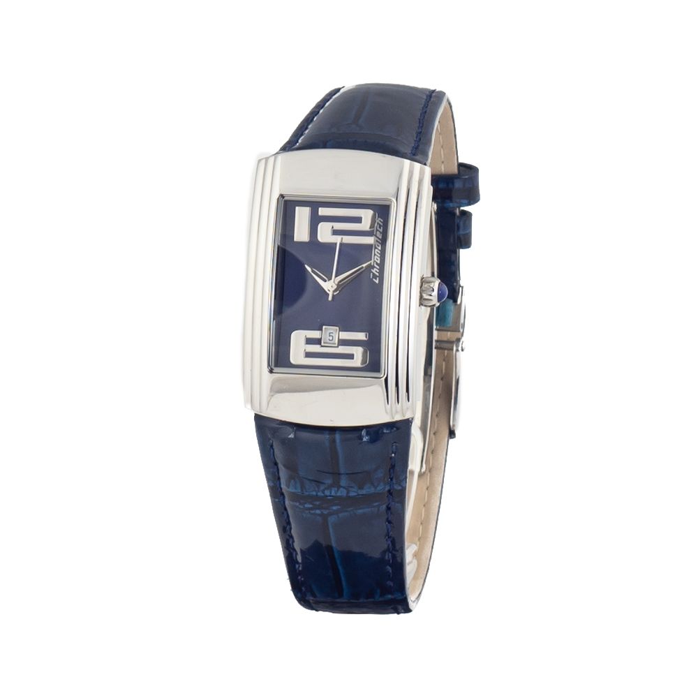 Μπλε δερμάτινο ρολόι Chronotech