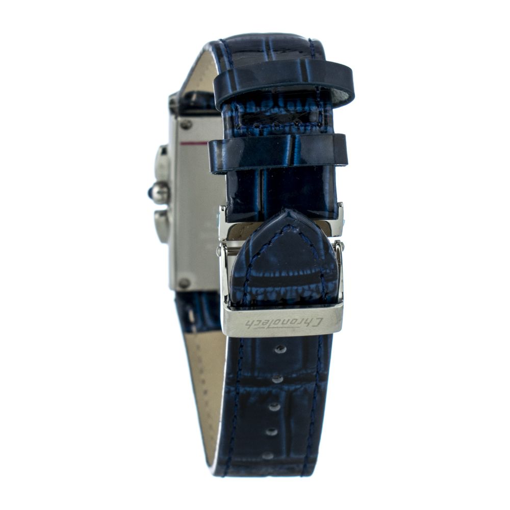 Μπλε δερμάτινο ρολόι Chronotech