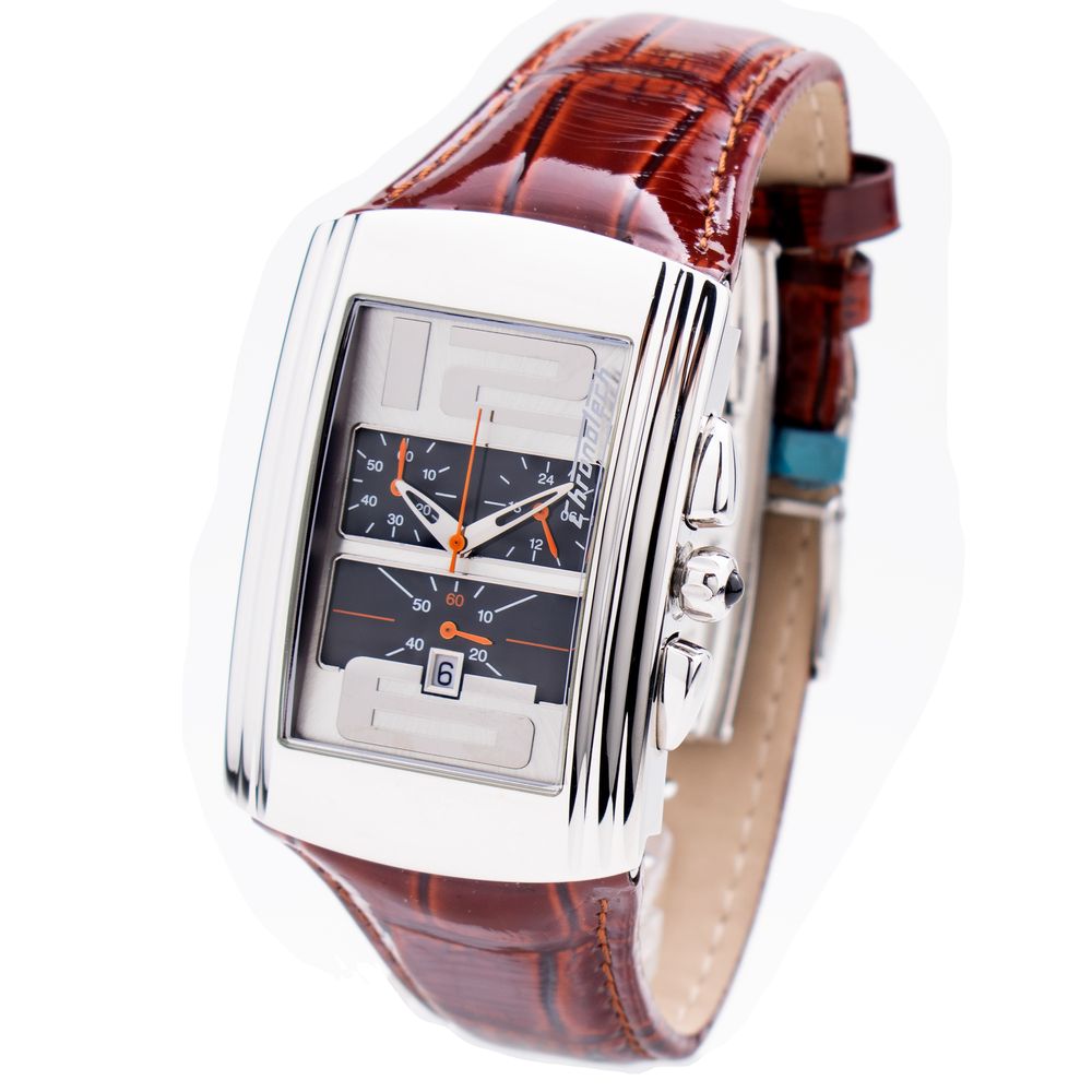 Δερμάτινο ρολόι Chronotech καφέ