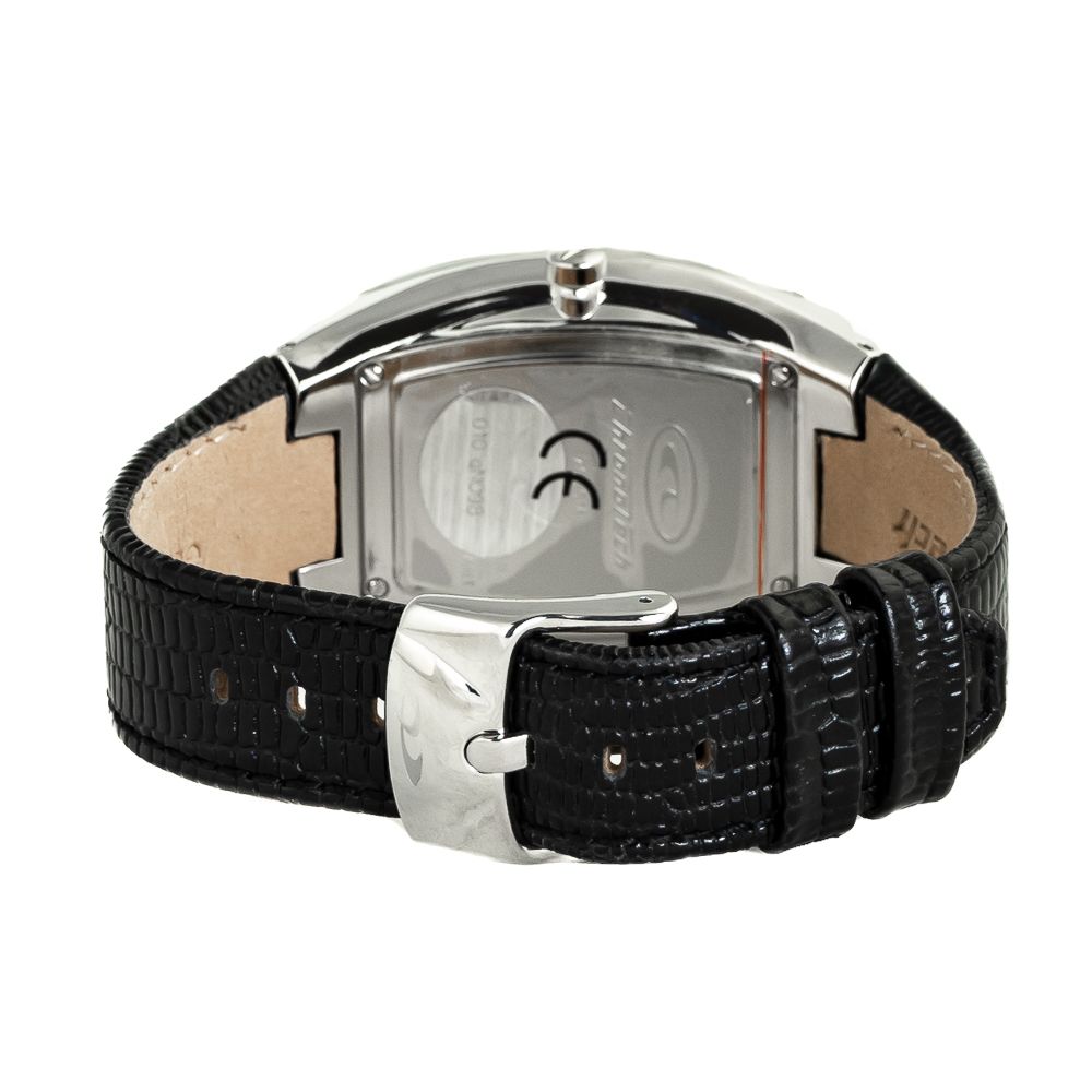Μαύρο δερμάτινο ρολόι Chronotech