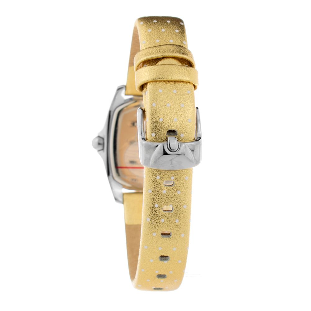 Χρυσό δερμάτινο ρολόι Chronotech