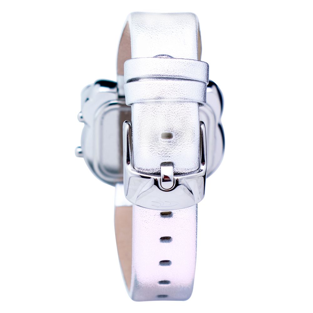 Ασημί δερμάτινο ρολόι Chronotech