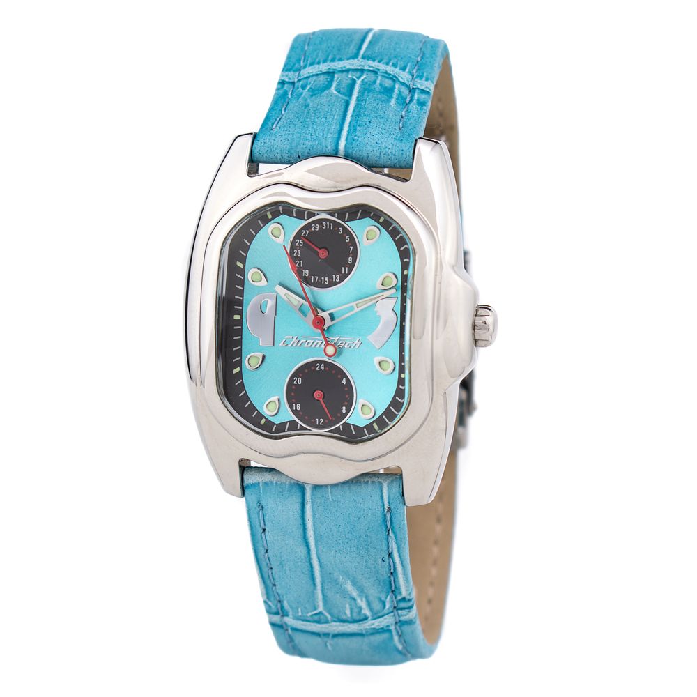 Μπλε δερμάτινο ρολόι Chronotech