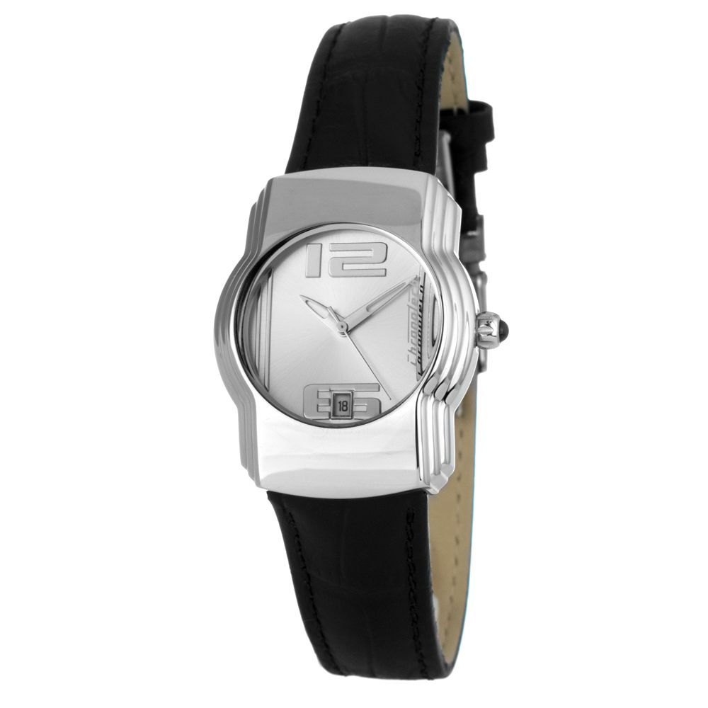 Μαύρο δερμάτινο ρολόι Chronotech