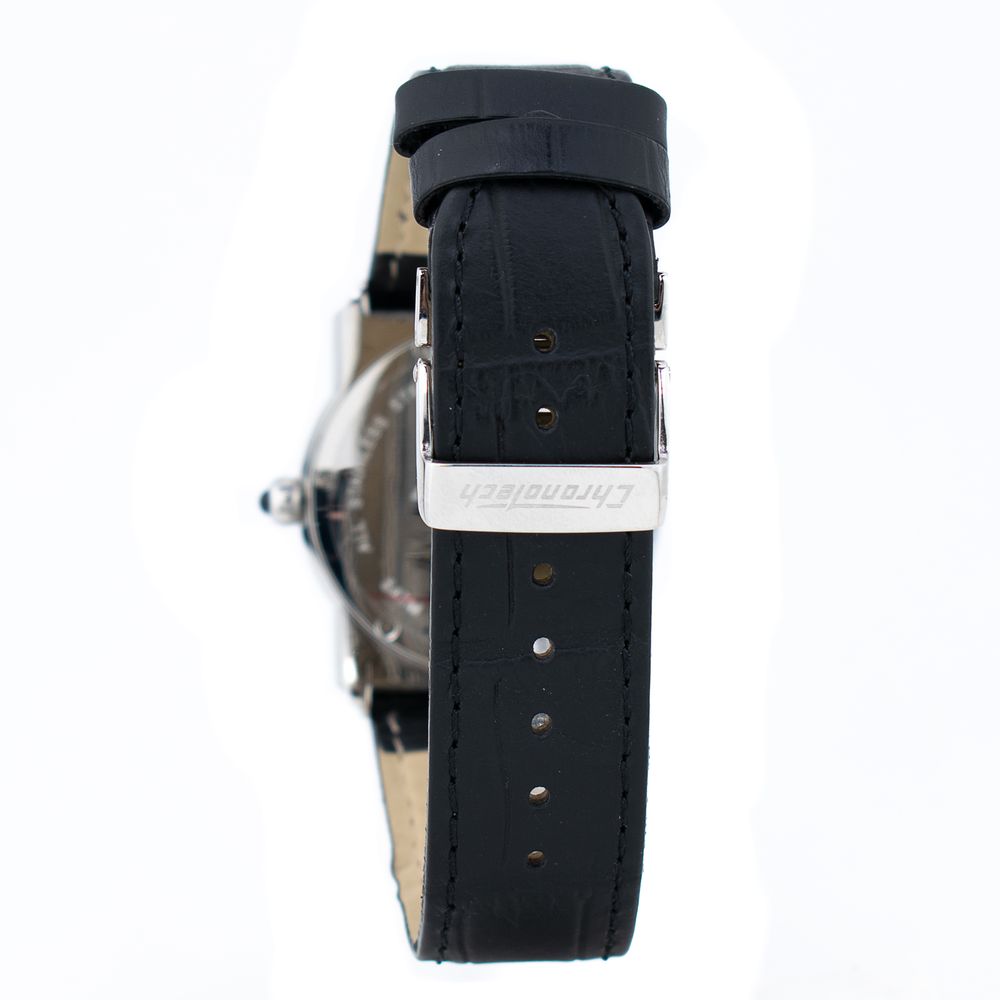 Μαύρο δερμάτινο ρολόι Chronotech