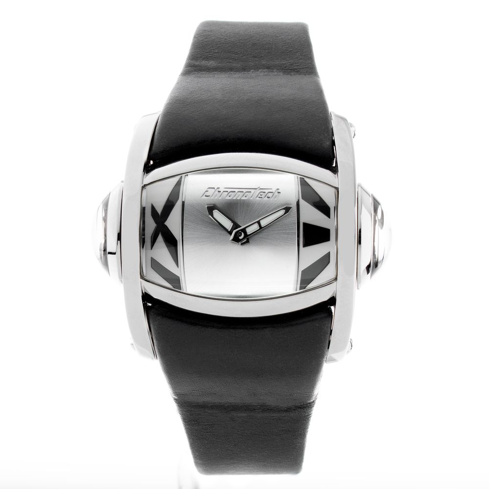 Μαύρο δερμάτινο ρολόι Chronotech
