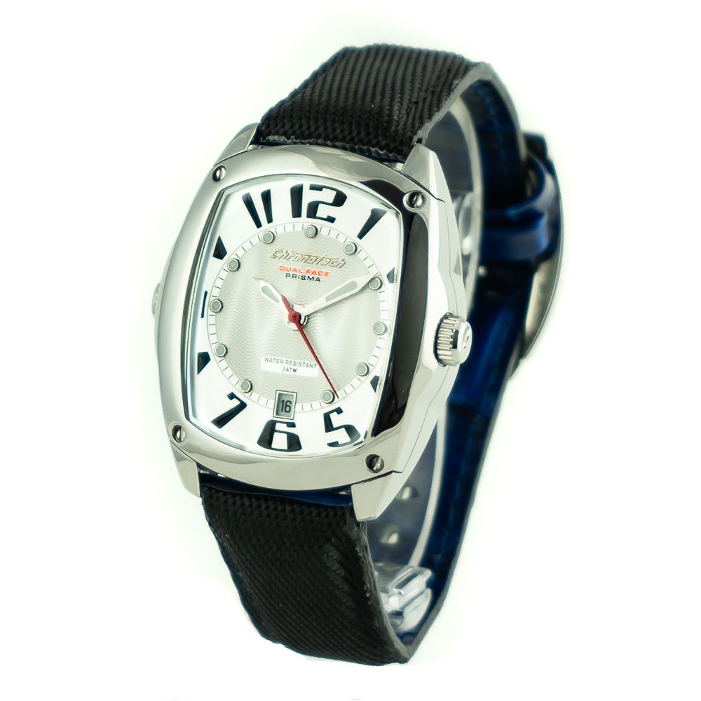 Μαύρο δερμάτινο ρολόι Chronotech