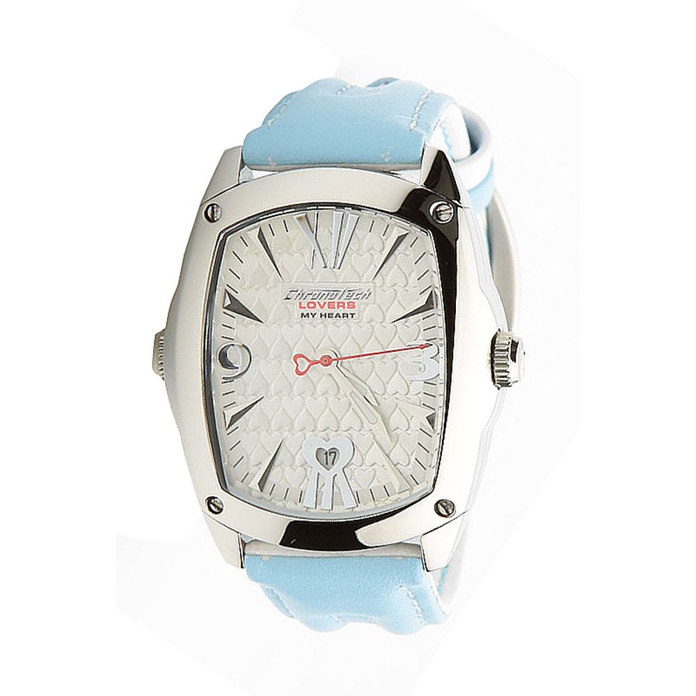 Μπλε δερμάτινο ρολόι Chronotech
