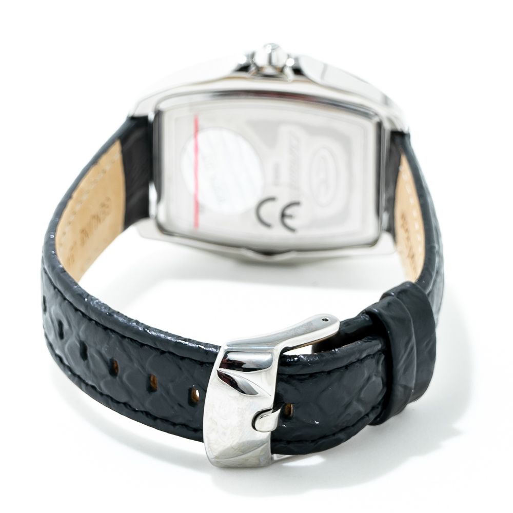 Μαύρο δερμάτινο ρολόι Chronotech