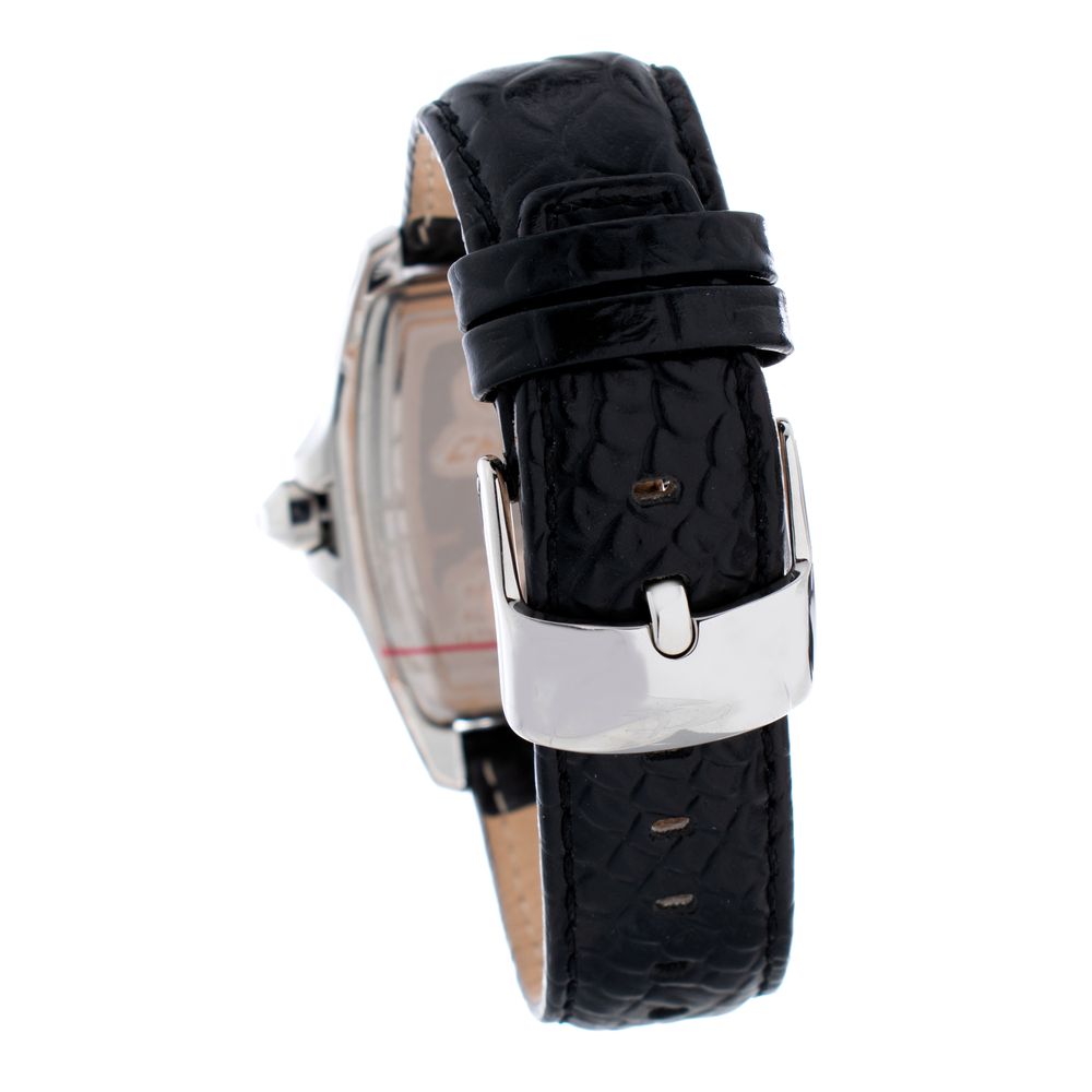 Μαύρο δερμάτινο ρολόι Chronotech