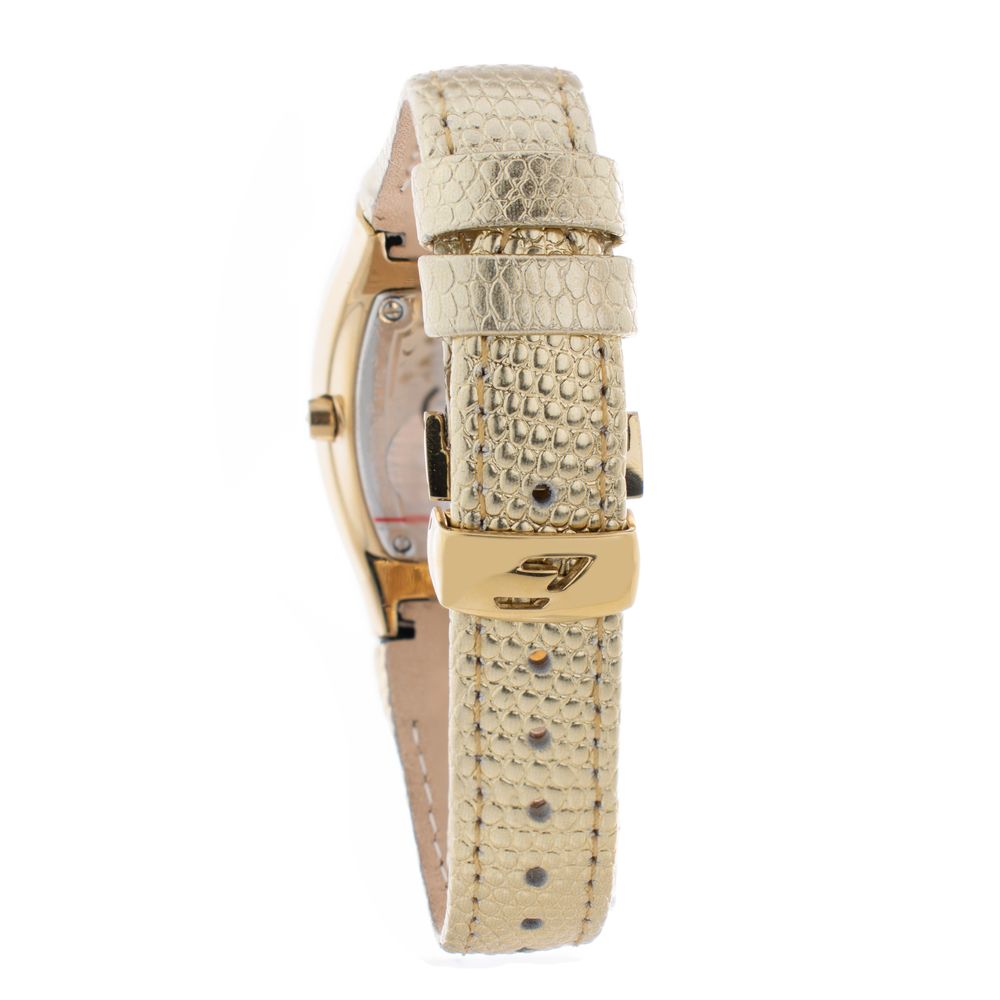 Χρυσό δερμάτινο ρολόι Chronotech