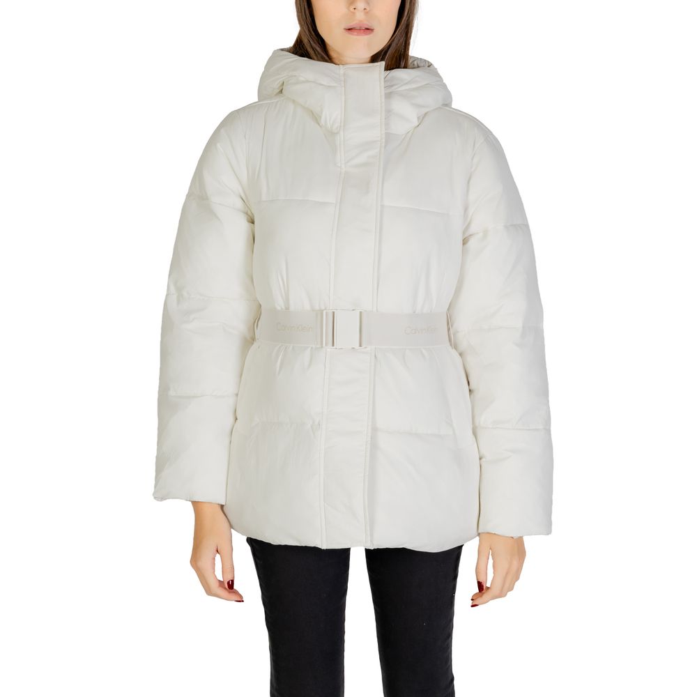 Calvin Klein Jeans Cream Nylon Jackets &amp; Coat