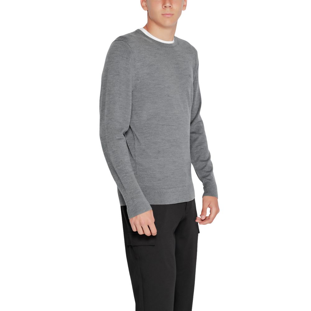 Μπλουζάκι από ανακυκλωμένο μάλλινο Calvin Klein Grey