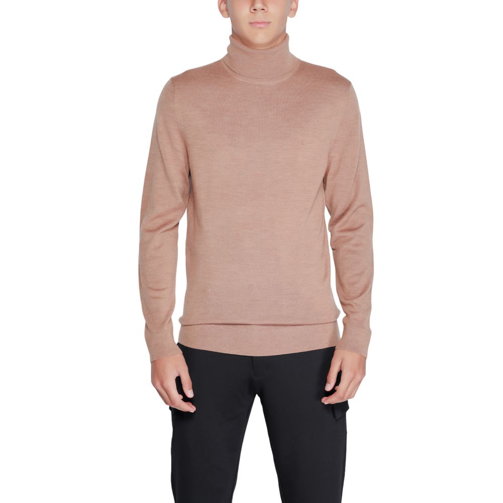 Πουλόβερ Calvin Klein μπεζ μαλλί