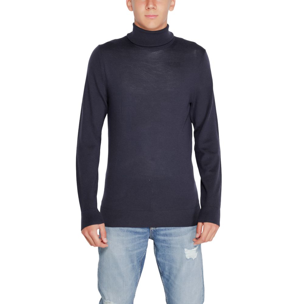 Μπλε μάλλινο πουλόβερ Calvin Klein