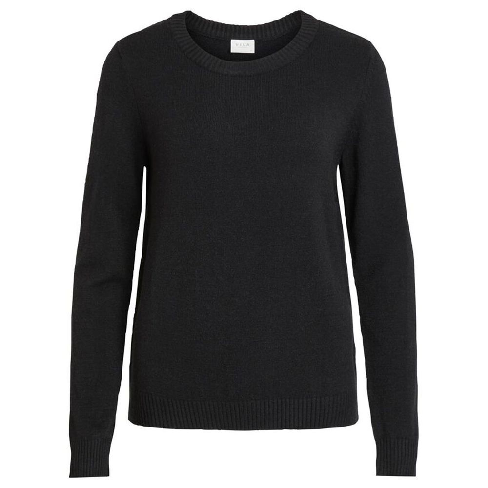 Vila Clothes Μαύρο πουλόβερ βισκόζης