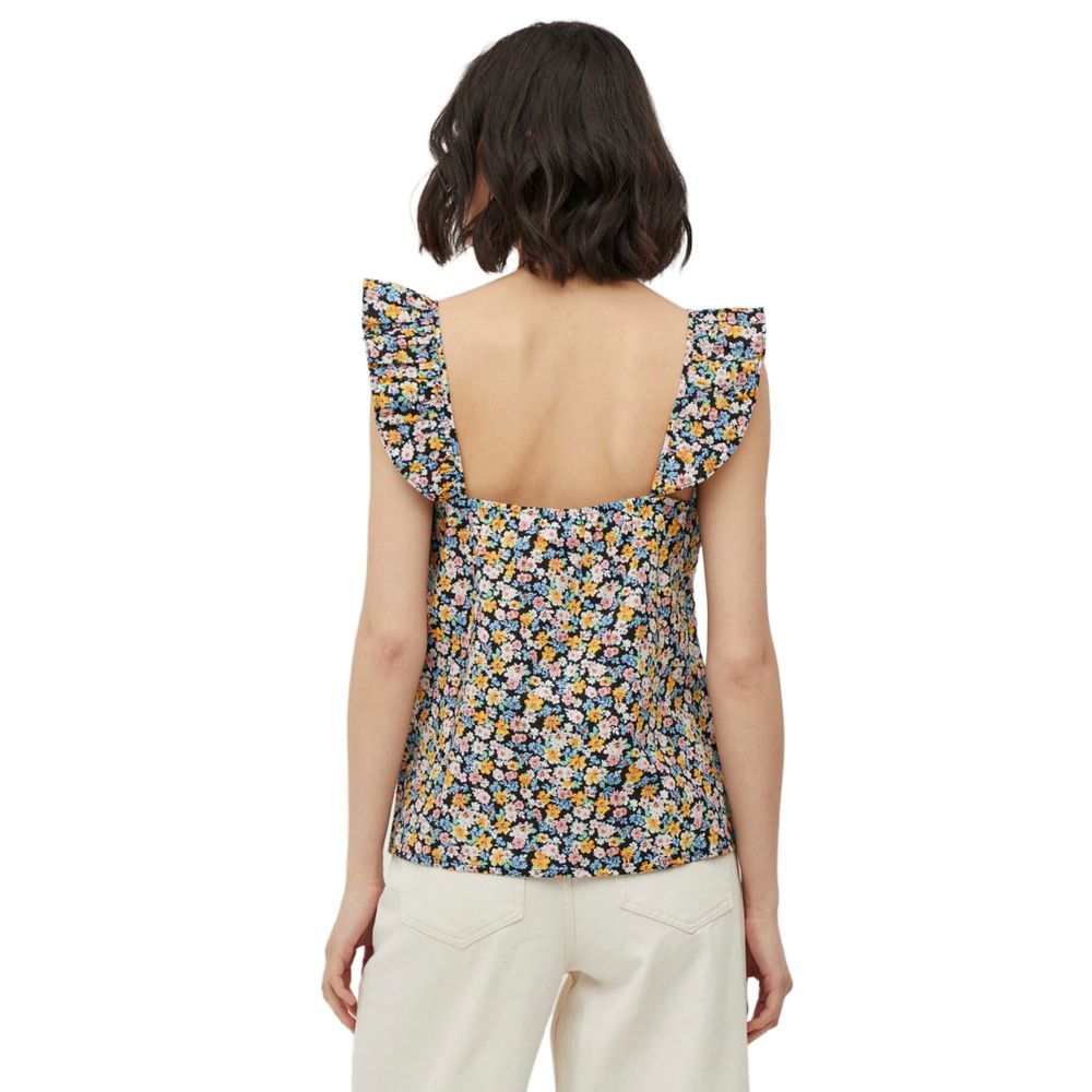 Vila Clothes Μαύρα βαμβακερά μπλουζάκια και μπλουζάκια