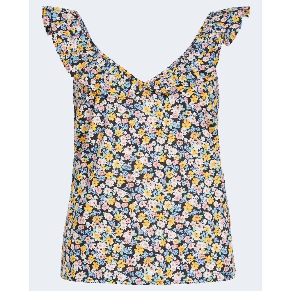 Vila Clothes Μαύρα βαμβακερά μπλουζάκια και μπλουζάκια
