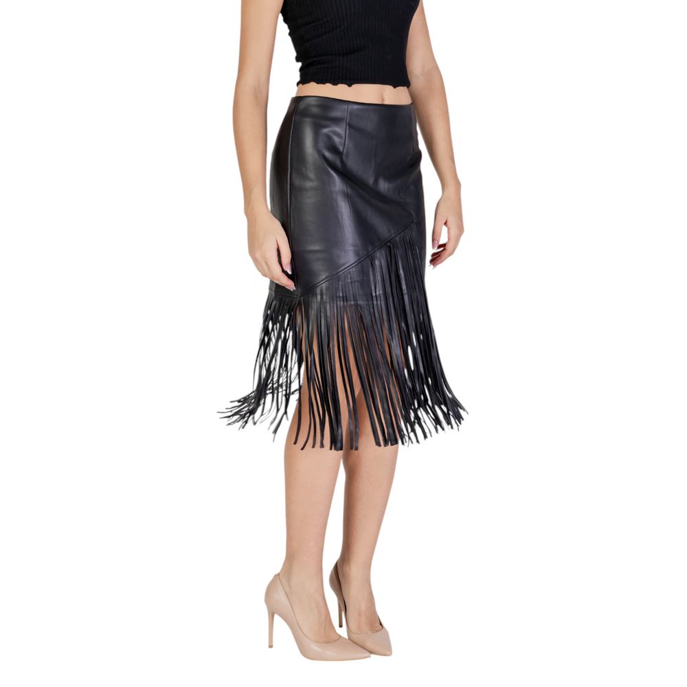 Vila Clothes Μαύρη Φούστα Πολυαιθυλενίου