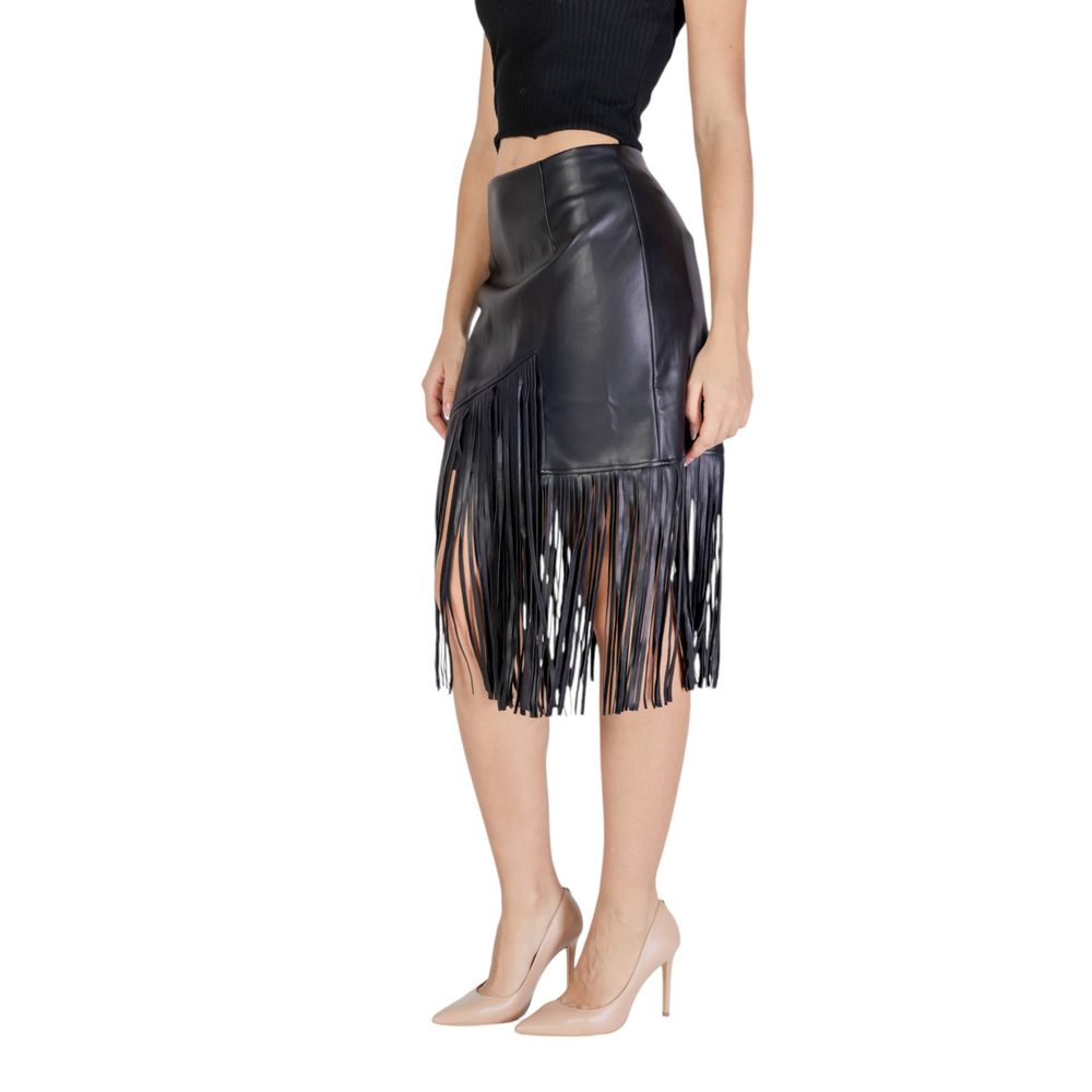 Vila Clothes Μαύρη Φούστα Πολυαιθυλενίου