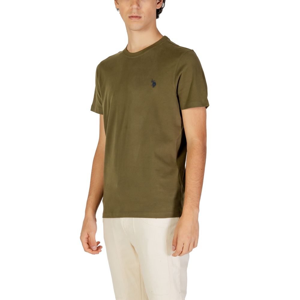 US POLO ASSN. Πράσινο βαμβακερό μπλουζάκι