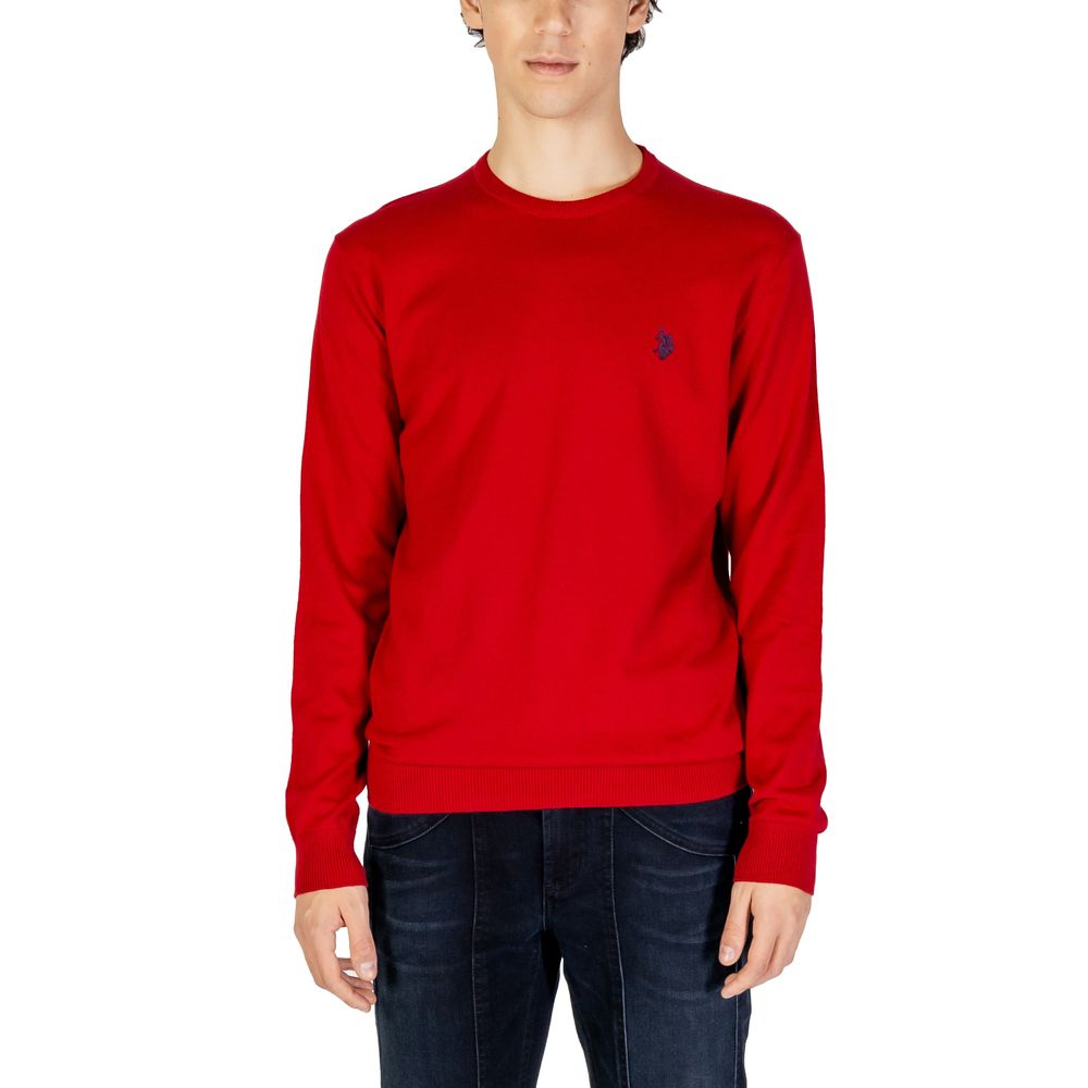 US POLO ASSN. Κόκκινο βαμβακερό πουλόβερ