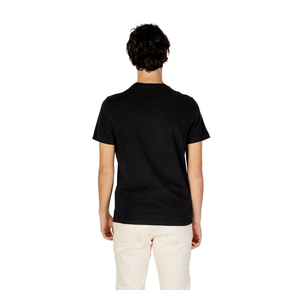 US POLO ASSN. Μαύρο βαμβακερό μπλουζάκι