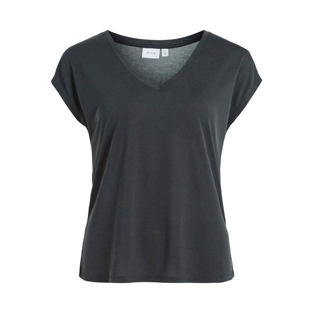 Vila Clothes Μαύρα Tencel Μπλουζάκια &amp; T-Shirt