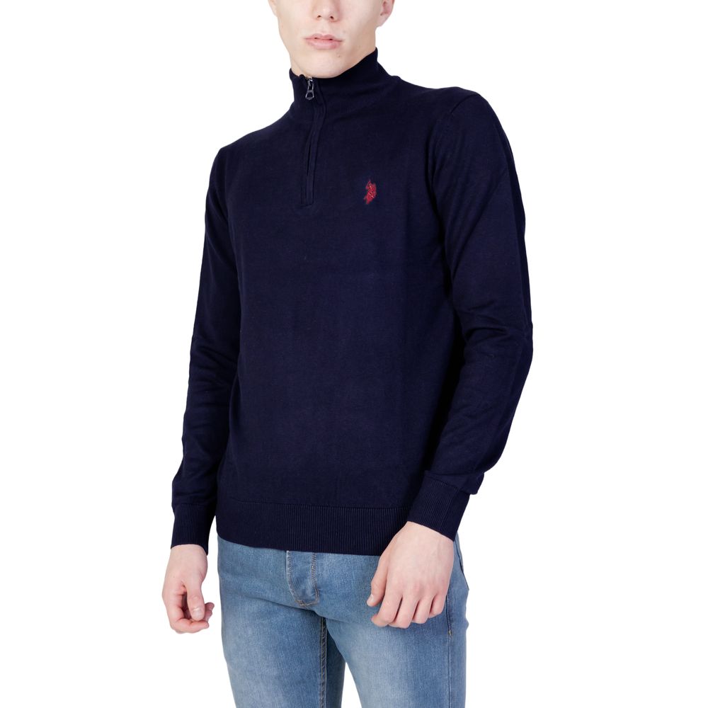 US POLO ASSN. Μπλε βαμβακερό πουλόβερ