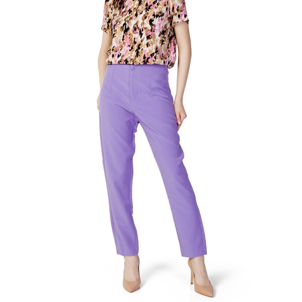 Μόνο Purple Polyester Jeans &amp; Pant