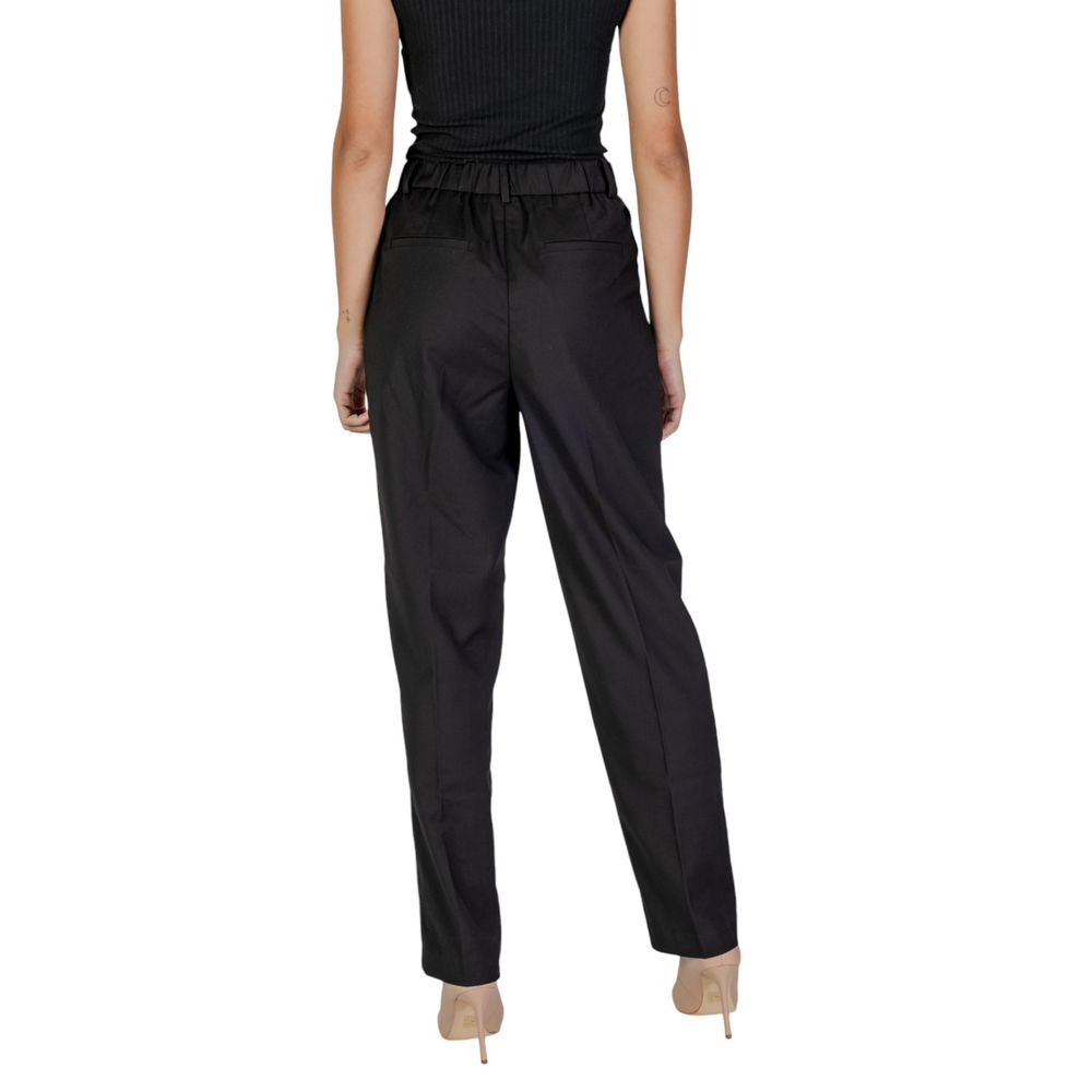 Vila Clothes Μαύρο τζιν και παντελόνι από πολυεστέρα