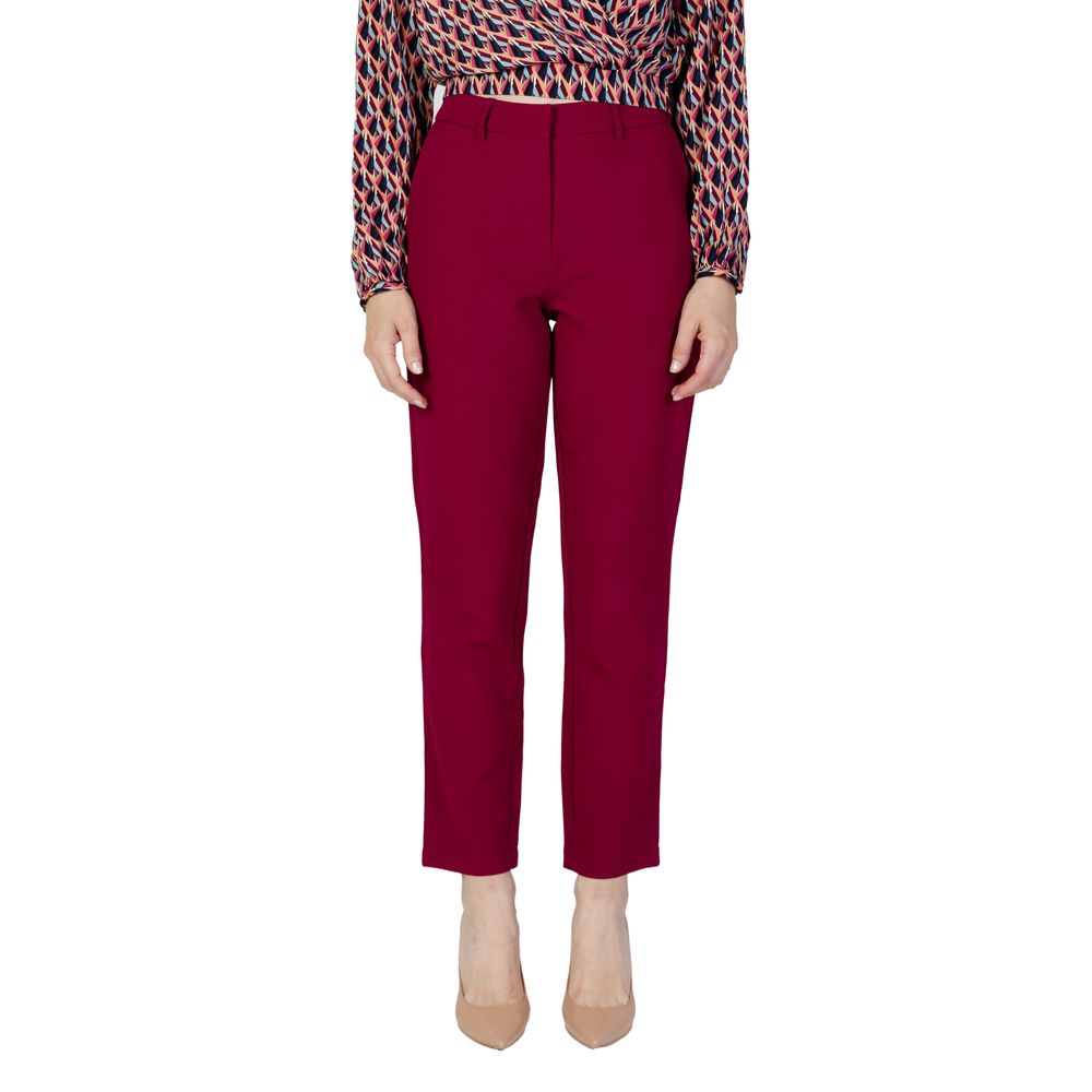 Vila Clothes Bordeaux Polyester Jeans &amp; Pant