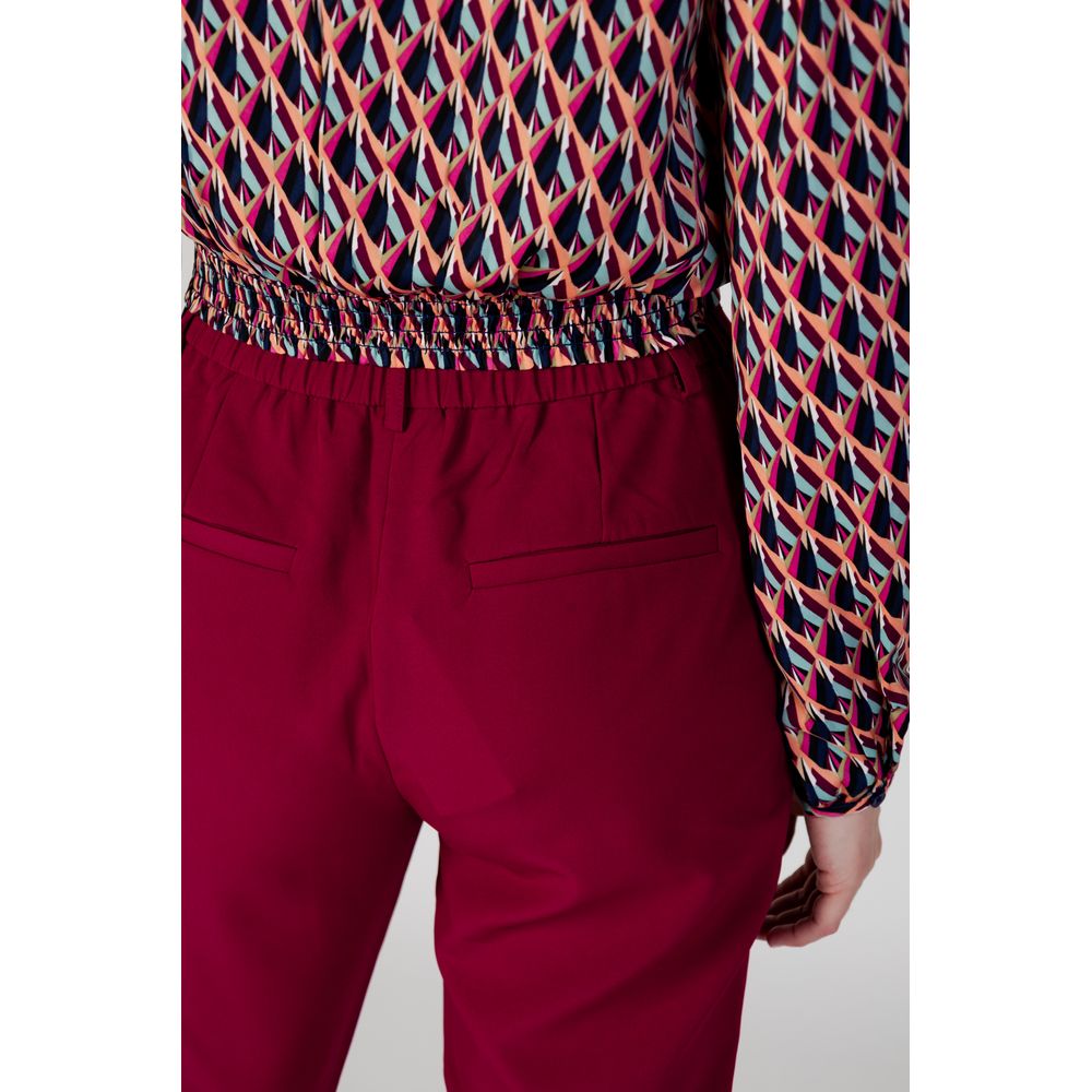 Vila Clothes Bordeaux Polyester Jeans &amp; Pant