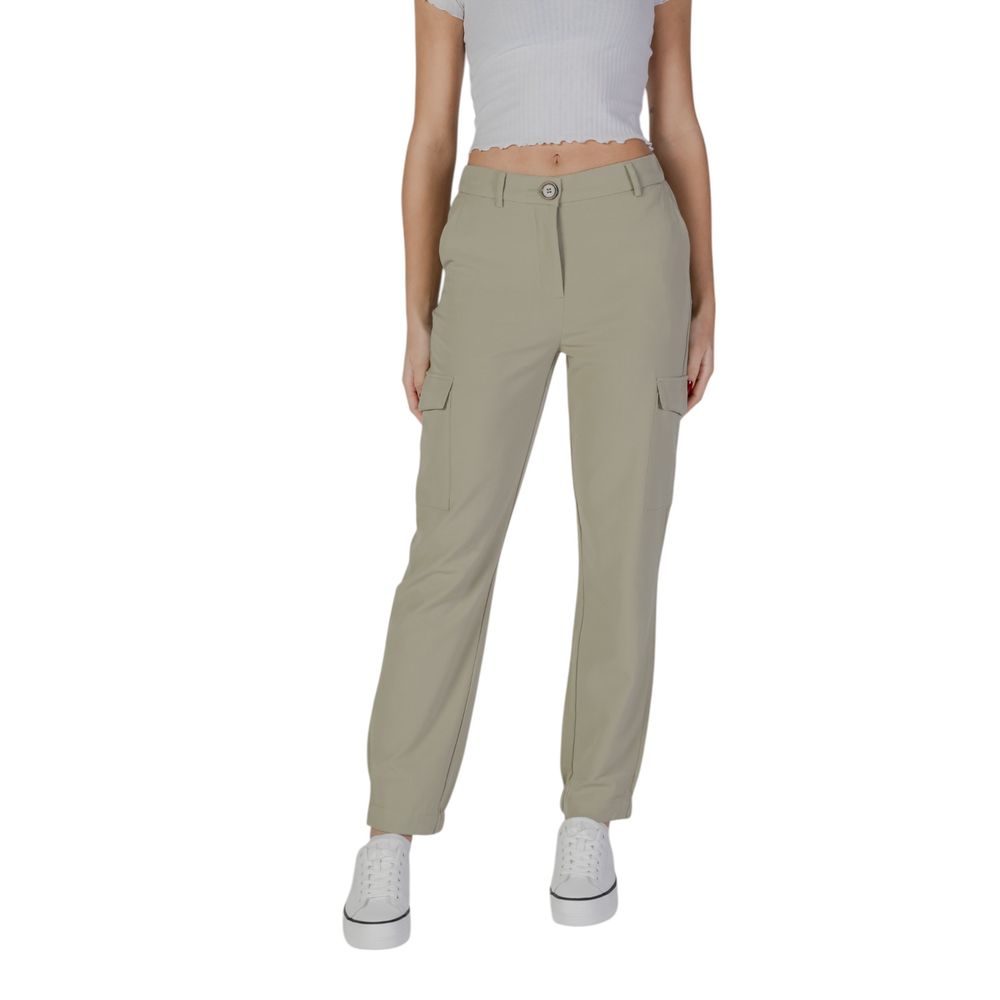 B.Young Green Polyester Jeans &amp; Pant