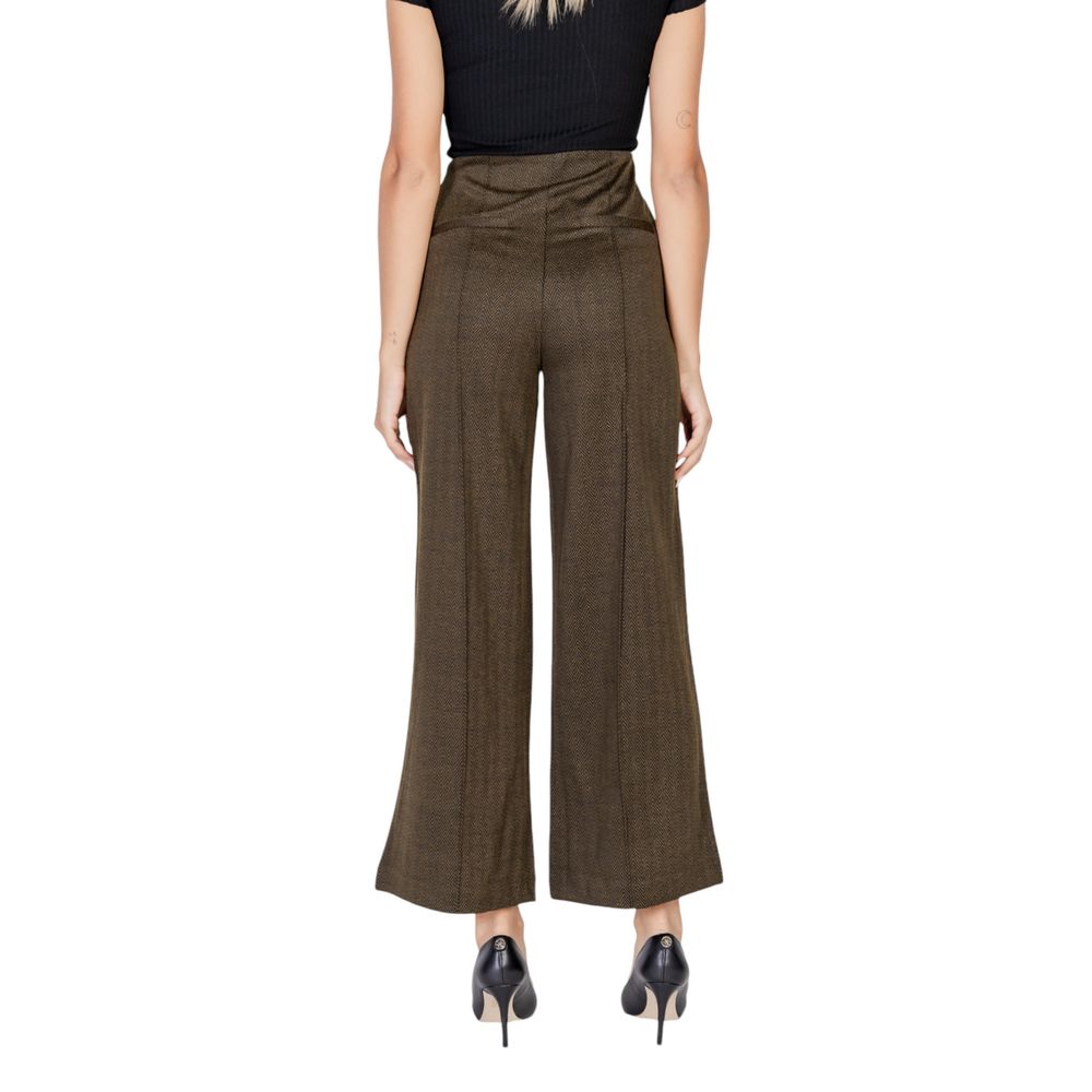 ICHI Green Polyester Pant