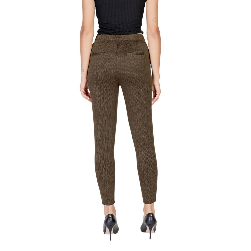 ICHI Green Polyester Skinny Pant