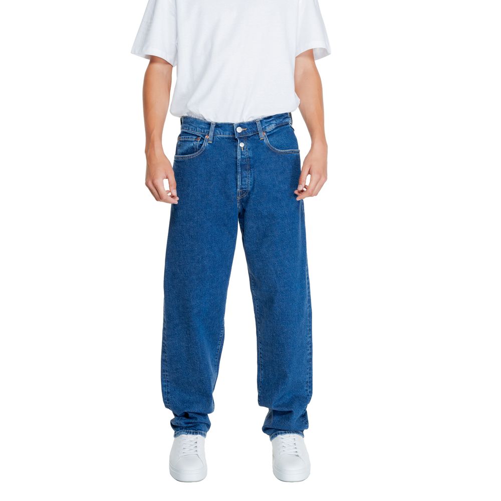 Replay Blue Cotton Relaxed Fit Jean