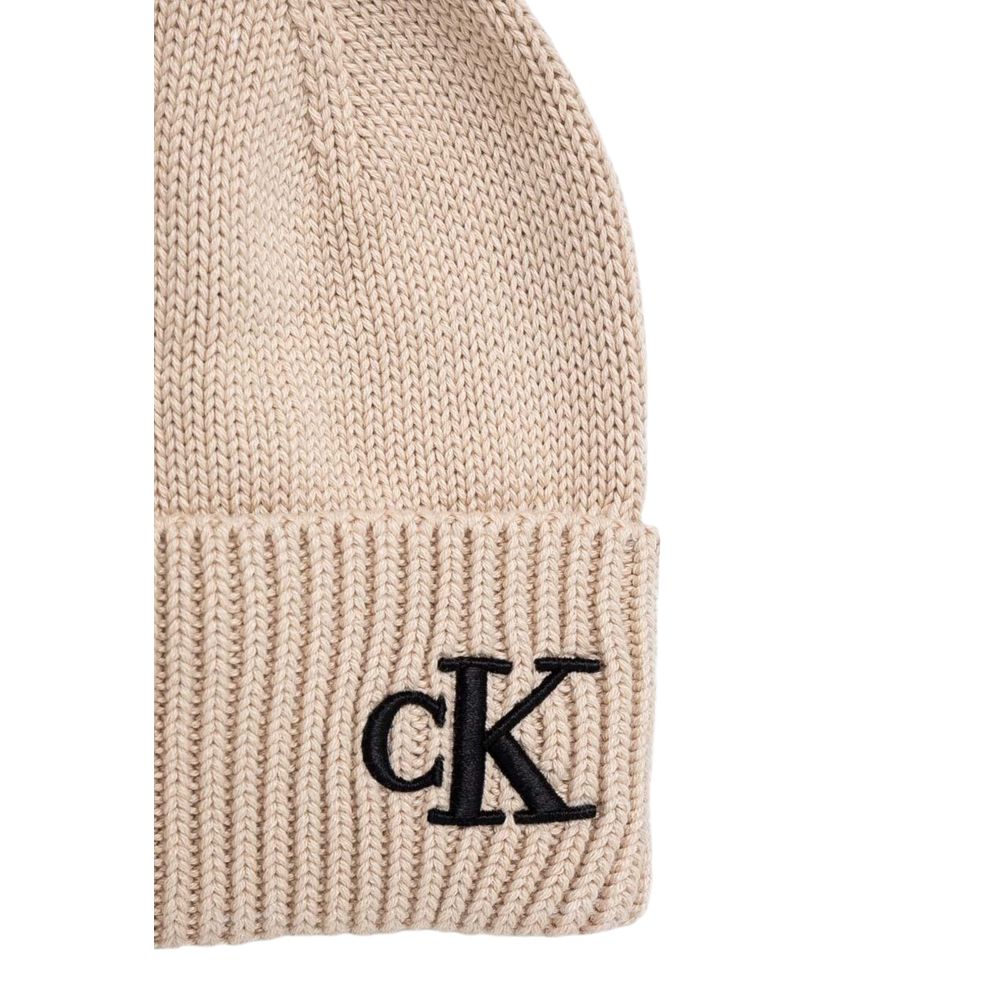 Βαμβακερό καπέλο Calvin Klein Beige