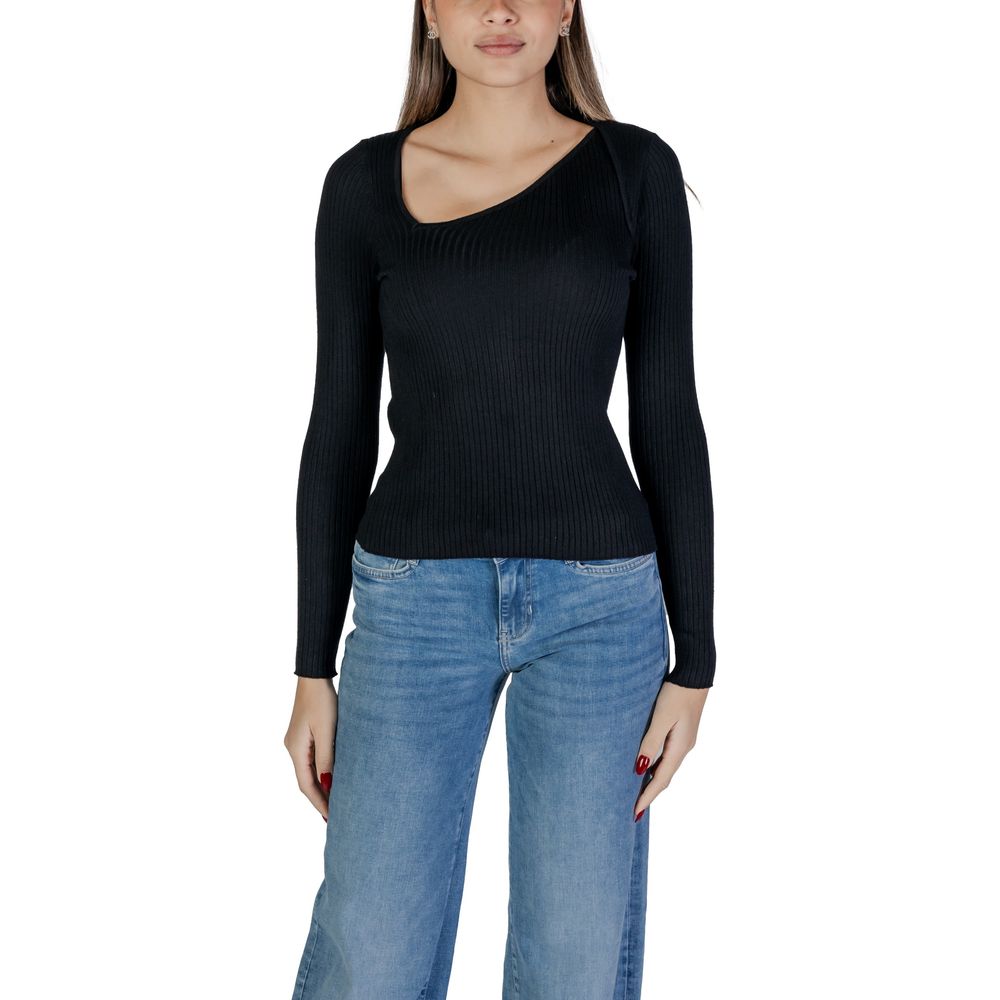 Vila Clothes Μαύρα μπλουζάκια και μπλουζάκια από βισκόζη