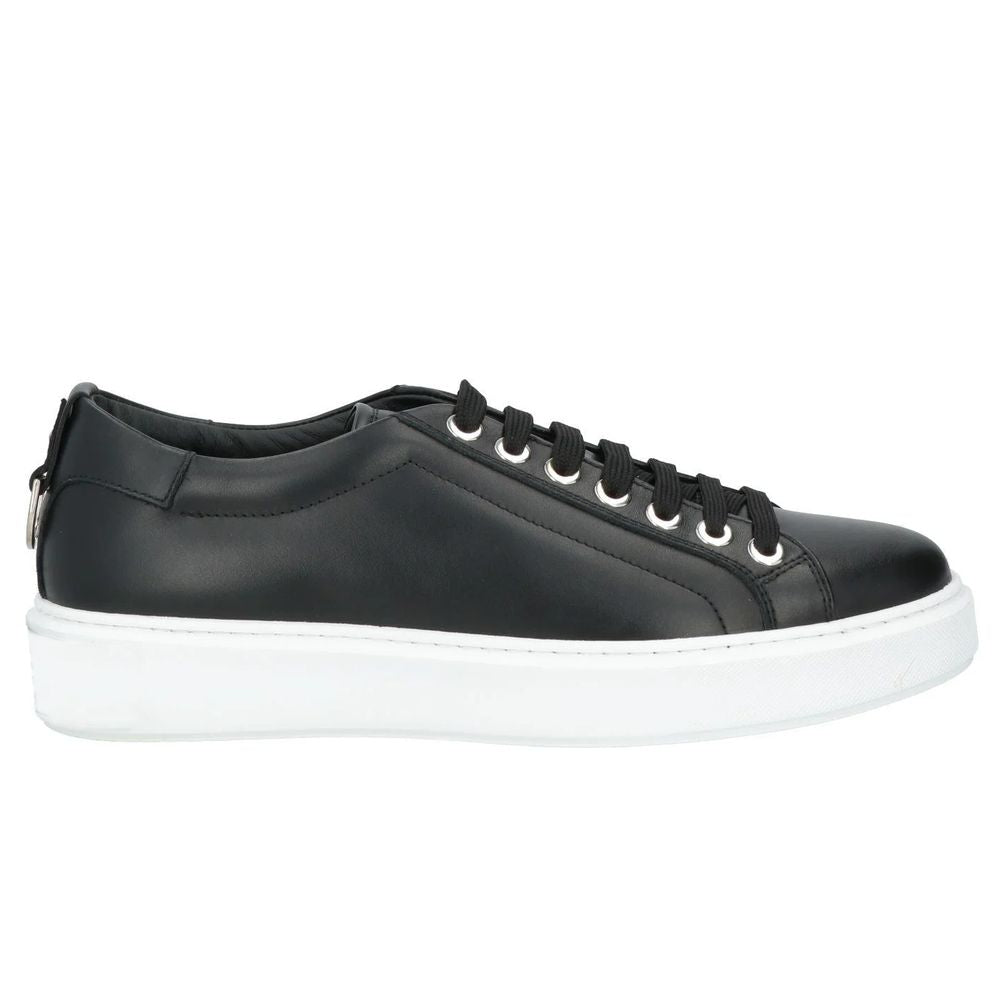 Les Hommes Μαύρο Δερμάτινο Di Calfskin Sneaker