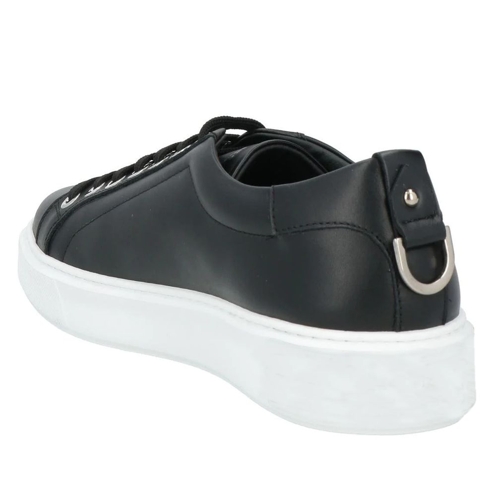 Les Hommes Μαύρο Δερμάτινο Di Calfskin Sneaker
