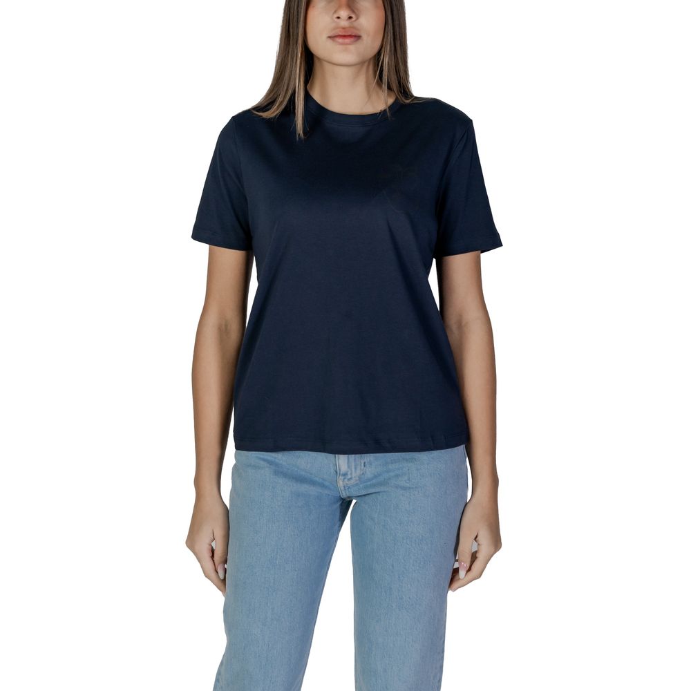 Vila Clothes Μπλε βαμβακερά μπλουζάκια και μπλουζάκια