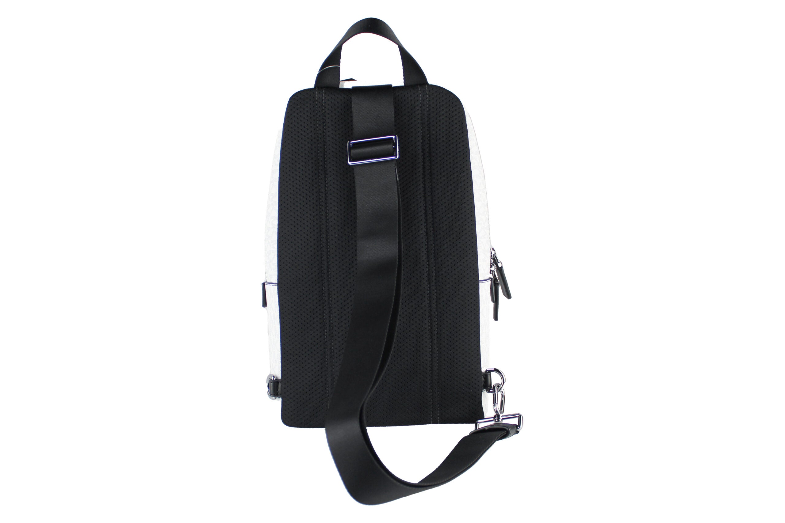 Σακίδιο πλάτης Michael Kors Cooper Medium White Signature PVC Sling