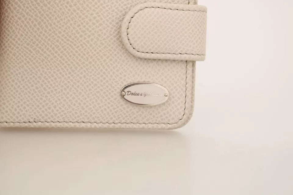 Dolce &amp; Gabbana White Dauphine Δερμάτινη θήκη για προφυλακτικό Πορτοφόλι τσέπης