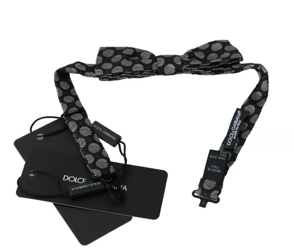 Ανδρικό παπιγιόν με γραβάτα Dolce &amp; Gabbana Black Silk Circles